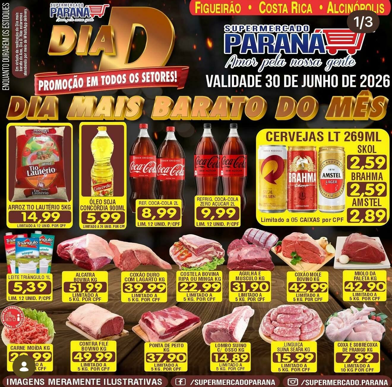 Imagem de compartilhamento para o artigo Arroz Tio Lautério por R$ 14,99 e carnes em promoção movimentam o Dia D do Supermercado Paraná nesta terça feira da MS Todo dia